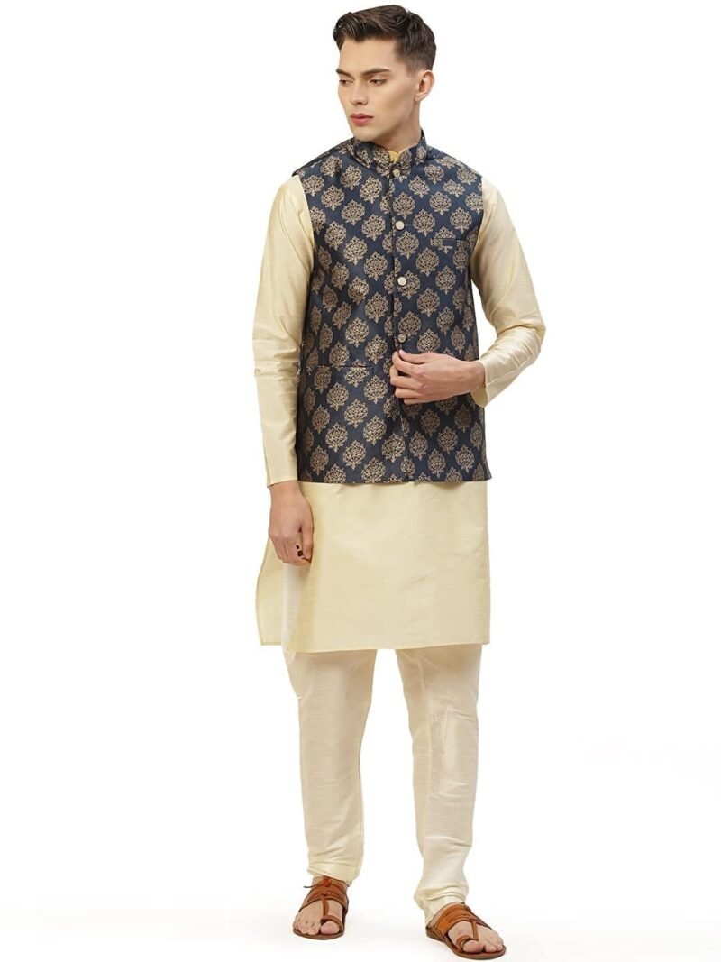 Jompers Men's Woven Design Nehru Jacket. - Image 2