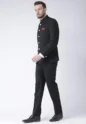 Solid Color Polyester Viscose Jodhpuri Suit in Black - Image 3