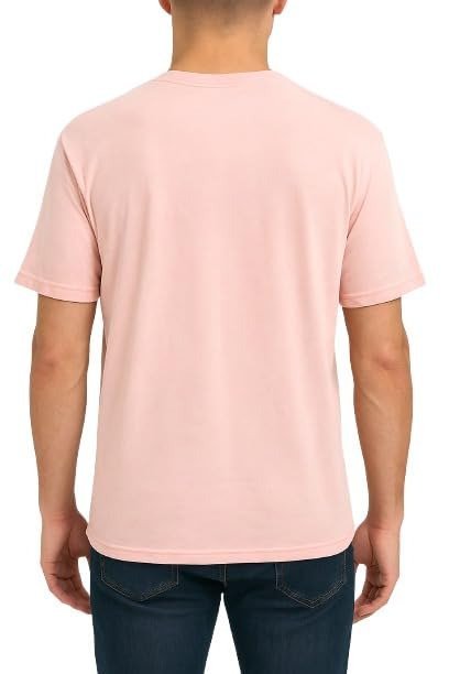 Men's Cotton Regular Fit Solid T-Shirt, Crew Neck, Short Sleeves, Pink, Pack of 2 - Image 3